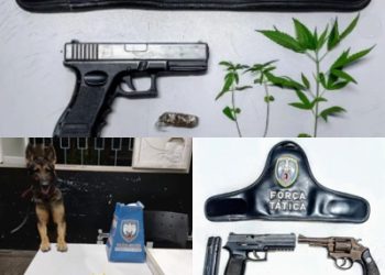 Polícia recaptura foragido,  apreende drogas, armas de fogo e simulacro, em Aracruz