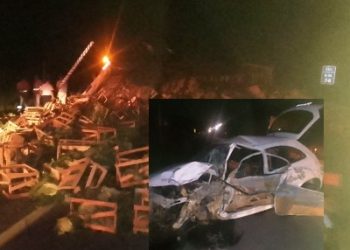 Colisão entre automóvel e caminhão, na BR 101, no Norte do ES, deixa uma pessoa morta