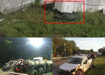 Colisão entre carreta e Saveiro deixa duas vítimas na BR 101, em Linhares, ciclista escapou da morte por pouco