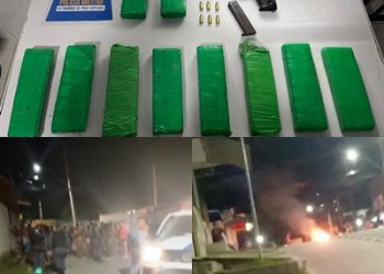 NOVA ESPERANÇA – dupla troca tiros com a Polícia e foge a nado em lagoa. A polícia apreendeu 10 tabletes de maconha e uma pistola. Veja vídeo