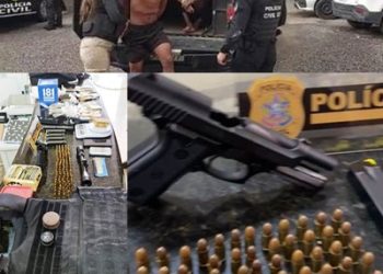 VÍDEOS – Polícia Civil faz operação em Sooretama e apreende drogas, armas, munições e dinheiro. 5 indivíduos foram levados para a Delegacia