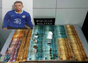 Polícia Militar prende homem com mandado de prisão em aberto e apreende drogas e mais de 11 mil reais em dinheiro