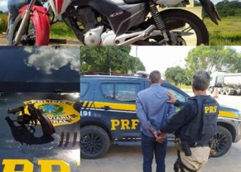 Foragido da justiça, armado e com motocicleta roubada, tenta fugir, mas é preso pela PRF em Linhares