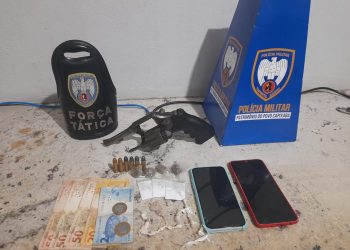 Força Tática do 2º Batalhão detém 3 indivíduos e apreende arma de fogo e entorpecentes em Nova Venécia
