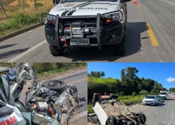 Colisão entre Fiat Uno e Gol deixa duas pessoas mortas na BR 259, em João Neiva