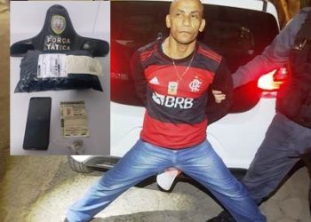 “Careca” é recapturado pela  Força Tática. Ele é apontado pela Polícia como um dos principais suspeitos de comandar o tráfico de drogas e envolvimento em homicídios no bairro Santa Cruz, em Linhares