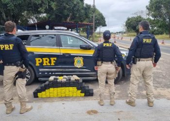PRF apreende 95 quilos de maconha em caminhão baú na BR 101, em Linhares