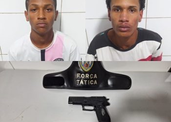 Dupla é presa cometendo assalto no bairro Conceição, em Linhares. Um dos suspeitos foi detido por populares