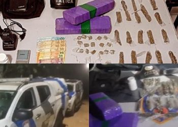 VIDEO – Força Tática apreende droga escondida dentro de balde enterrado em plantação de cacau no Olaria, em Linhares