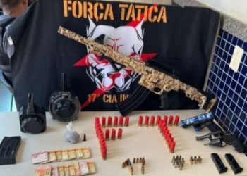 Força Tática da 17ª Cia Ind realiza importantes prisões e tira de circulação armas e vasta munição