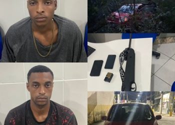Guarnição da PM de Sooretama troca tiro com bandidos, autores de vários assaltos em Linhares, prende dois suspeitos e recupera veículo roubado