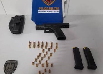 Churrasco, tiro para o alto, apreensão pistola, munições e dois levados para a delegacia, no Interlagos