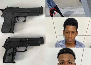 Irmãos são flagrados com simulacros de pistolas, no Centro de Linhares