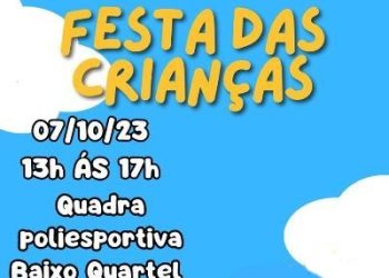 Sábado (07), tem Festa das Crianças na Quadra Poliesportiva de Baixo Quartel, em Linhares