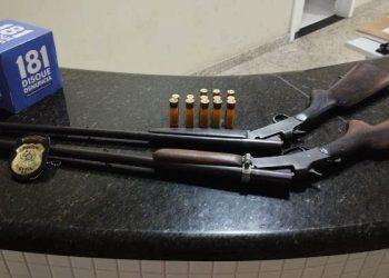 Homem é flagrado com armas de fogo e munições, paga fiança, é liberado e irá responder pelo crime