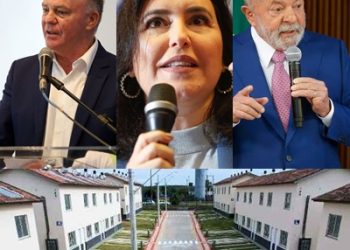 Ministra Simone Tebet, governador Renato Casagrande e o prefeito de Dr. Coutinho, entregam chaves do residencial Barra Riacho, em Aracruz-ES