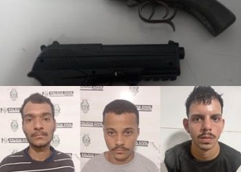 Fugitivo do Sistema Prisional é recapturado e levado para a delegacia juntamente com mais dois indivíduos, pela Força Tática