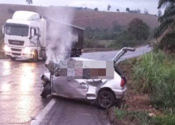Feriado de finados começa com grave acidente e deixa 3 mortos, na BR 259, em João Neiva