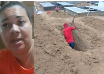 VÍDEO – Enteada afirma que cemitério, em que padrasto foi sepultado, estava sem coveiro e diz  que prefeitura mente quando diz que o serviço solicitado foi a construção do jazigo