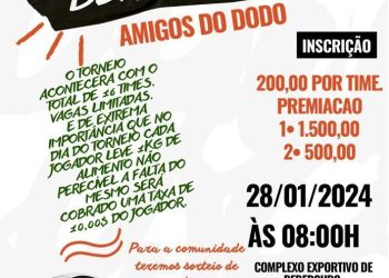 Neste domingo (28) tem Torneio de Futebol Beneficente “Amigos do Dodô”, no Complexo Esportivo de Bebedouro