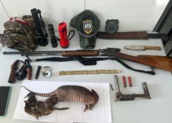 Homem é detido em Sooretama portando arma de fogo, munições e animais silvestres abatidos