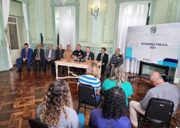 Em coletiva de imprensa são apresentados  dados que comprovam que em 2023 o ES teve o menor número de homicídios dos últimos 27 anos