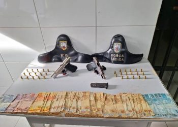 Polícia Militar apreende armas de fogo, munições e mais de 3 mil reais