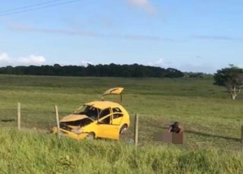 ATUALIZAÇÃO – Capotamento deixa quatro vítimas feridas e uma morta na estrada do Pontal do Ipiranga