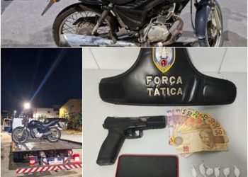 Polícia Militar flagra dupla de adolescentes com motocicleta e aparelho celular roubados e drogas