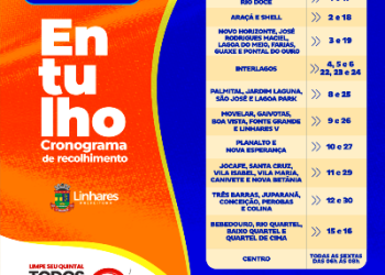 Prefeitura divulga cronograma de recolhimento de entulhos para o mês de abril.