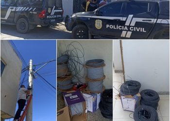Proprietários de empresa de distribuição de internet, em Linhares, são presos suspeitos de receptação de cabos furtados