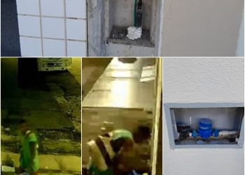 VÍDEOS FLAGRANTES – Imagens flagram indivíduo furtando tampas de hidrômetro e padrão de energia elétrica