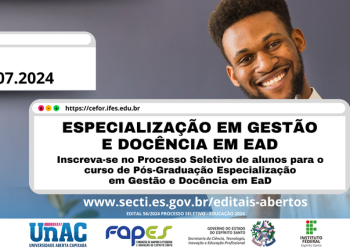 Governo do Espírito Santo abre inscrições para curso de pós-graduação em EaD