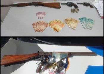 Polícia apreende armas de fogo, munições e dinheiro no bairro Sayonara, em Sooretama