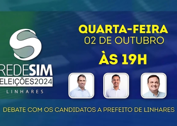 TV SIM promove debate ao vivo com candidatos a prefeito de Linhares nesta quarta-feira (02)