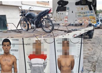 Força Tática recupera motocicleta roubada, apreende grande quantidade de drogas e leva três para cadeia.