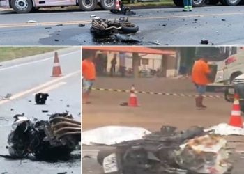 VÍDEO – Vendedor morre em grave acidente na BR-101; a motocicleta partiu ao meio. Velório acontece em Linhares