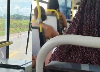 VÍDEO – “Um absurdo andar em uma sucata dessa com um sol desse, sem ar condicionado e nenhuma cortina”. Diz passageira do transporte público em Linhares