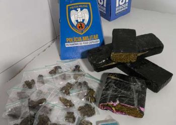 Polícia Militar apreende mais de dois quilos de drogas durante patrulhamento no bairro Santa Cruz, em Linhares