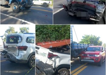 VÍDEO – Acidente envolvendo 5 veículos deixa uma vítima na BR 101, em Linhares