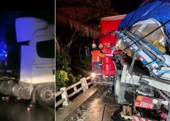 VÍDEOS – Acidente com morte interdita totalmente a BR-101 em ponte de São Mateus