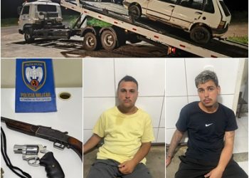 Polícia Militar apreende duas armas de fogo, farta munição e leva dois para a delegacia