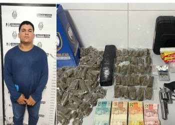 Homem é preso com grande quantidade de drogas, porte ilegal de arma e munições, em Linhares