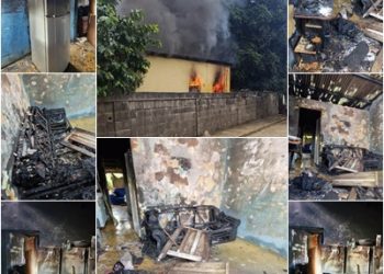 VÍDEOS – Casa é destruída por incêndio na localidade de Bebedouro, em Linhares, e família precisa de ajuda para recomeçar