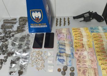 Adolescentes de 15 anos são flagrados com arma, drogas e dinheiro em operação no bairro Salvador, em Sooretama