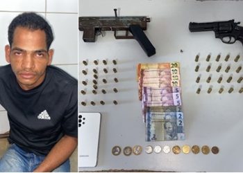 Homem é preso com submetralhadora e revólver em Sooretama após denúncias