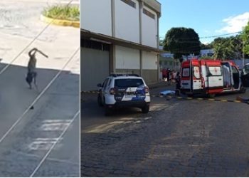 VÍDEO FLAGRANTE  – Homem é assassinado a pauladas no meio da rua em Nova Venécia; vídeo mostra crime