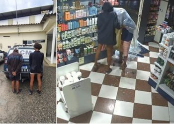 VÍDEOS – Guarda Civil Municipal  prende casal que furtou farmácia no Centro de Linhares