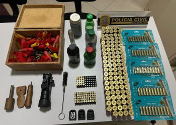 Polícia Civil encontra laboratório de munições e apreende mais de 200 projéteis em Governador Lindenberg