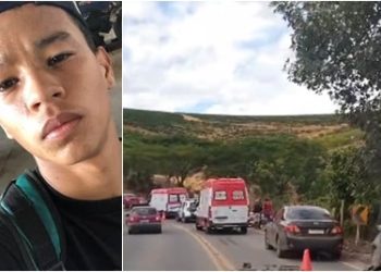 VÍDEO – Jovem morre ao invadir contramão e colidir com carro na ES-245; passageira ficou gravemente ferida